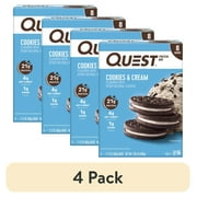 (4 pack) Quest Protein Bar, Cookies & Cream, High Protein, Gluten Free, 8 Count