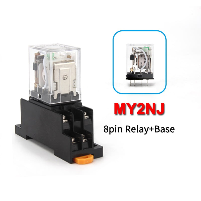 12V DC Coil Power Relay LY2NJ DPDT 8 Pin HH62P JQX-13F With Socket Base S6 