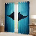 thumbnail image 2 of Feelyou Dream Spotted Stingray Curtains Pack of 2 (42x84 Each) for Men Boys, Sea Marine Animal Curtains Blackout, Teal Blue, 2 of 6