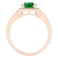 thumbnail image 4 of 1.335 ctw Solitaire with Zirconia Diamond Accents Anniversary Ring for Women | Round Cut Simulated Emerald | Hyperallergenic Solid 14K Rose Gold, 4 of 5