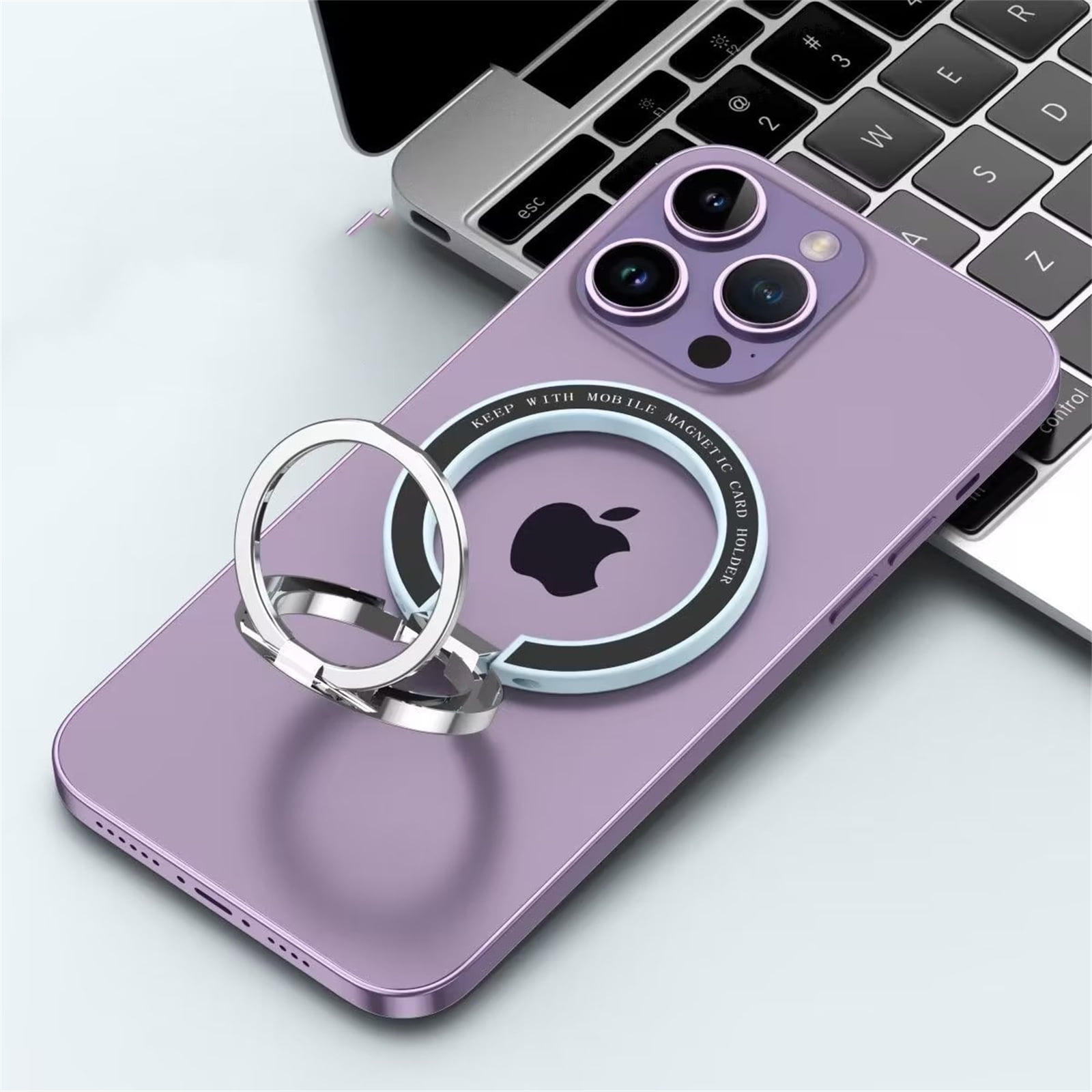 For MagSafe Phone Magnetic Ring Holder Support for iPhone 12 13mini promax  Magnet Finger Ring Grip Car Phone Holder Stand Socket