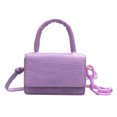 thumbnail image 2 of Bolsa Mini bolso de hombro de piel de cocodrilo para mujer, bolso cruzado con cadena acrílica (púrpura) JShteea Para Estrenar, 2 of 9