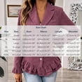thumbnail image 4 of Dzrciro Corduroy Jacket Women, Plus Size Long Sleeve Lapel Button Pink Blazer Jacket with Ruffle Hem and Lace Cuffs, Elegant Fall Outerwear Jacket 3XL, 4 of 8