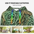 thumbnail image 4 of Fotbe Succulents Pattern Womens Long Sleeve Hoodie, Pullover Hooded Sweatshirt, Kangaroo Pocket Hoodie with Eye-catching Drawstrings-Medium, 4 of 7