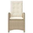 thumbnail image 3 of vidaXL 3 Piece Bistro Set with Cushions Beige Poly Rattan, 3 of 5