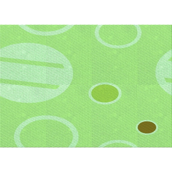 Ahgly Company Machine Washable Indoor Rectangle Transitional Green Area Rugs, 8' x 10'