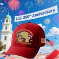 thumbnail image 2 of Eagle – United States 250th Anniversary Hat, Adjustable Anniversary Printed Patriotic Baseball Cap for Men Women Multi (2pcs, Red), 2 of 8