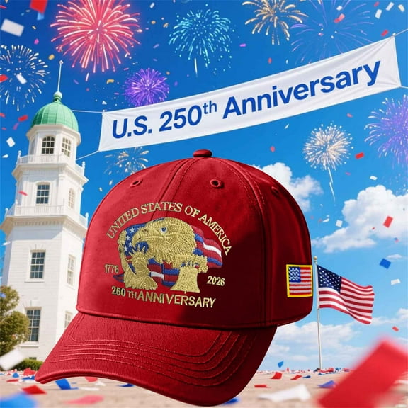 250th Anniversary USA Cap Washed Baseball Hat with Statue of Liberty & Eagle, America 250th Anniversary Cap Men's Baseball Caps Adjustable Vintage