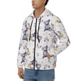 thumbnail image 3 of Goofa Rabbit And Butterfly Pattern Mens Full-zip Hoodie, Zip-up Pullover Hooded Sweatshirt, Kangaroo Pocket Hoodie Ideal for Daily Wear, Travel, and Home-3X-Large, 3 of 5