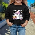 thumbnail image 2 of Kids Halloween Sweatshirt Girls Boys Plain Crewneck Long Sleeve Pullover Tops, Trendy Loose Fit Casual Kids Daily Clothes, 2 of 5