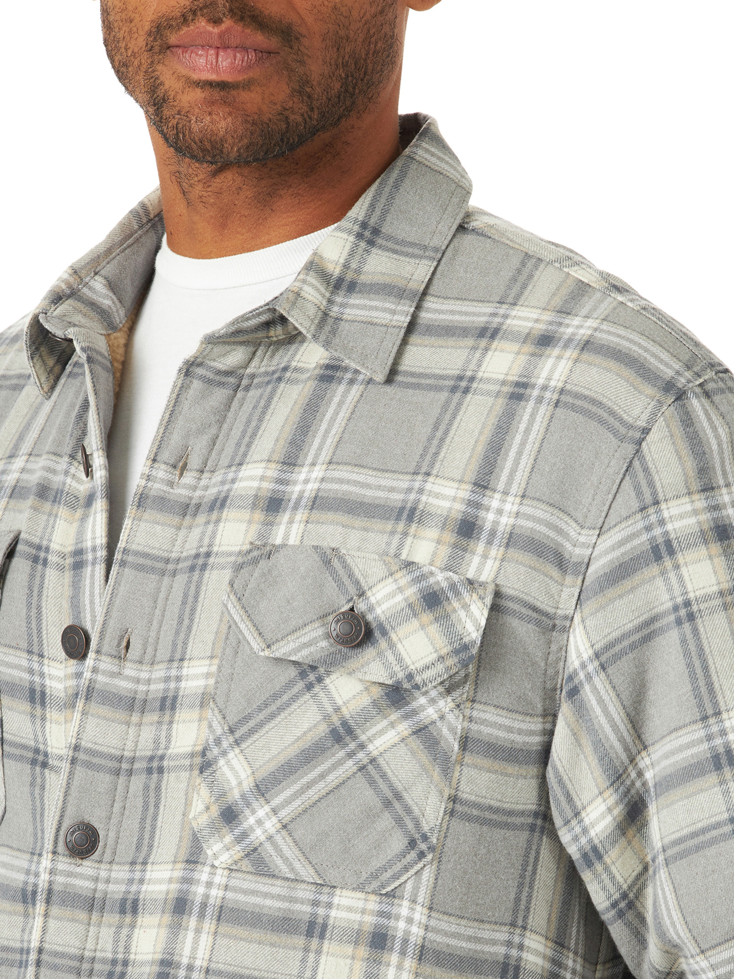 Wrangler Men's Heavyweight Sherpa-Lined Shirt Jacket - image 3 of 5