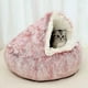 thumbnail image 3 of Cama cueva para gatos para gatos de interior que se calman, cama para mascotas con capucha grande para gatos, gatitos, perros pequeños, cachorros, antiansiedad, nido cerrado de piel sintétic, 3 of 4