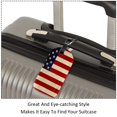 thumbnail image 3 of Square 2Pack PU Leather Retro American Flag Cruise Luggage Tag with Privacy Cover and Name ID Tag for Travel Handbags Backpacks Luggage Tags, 3 of 6