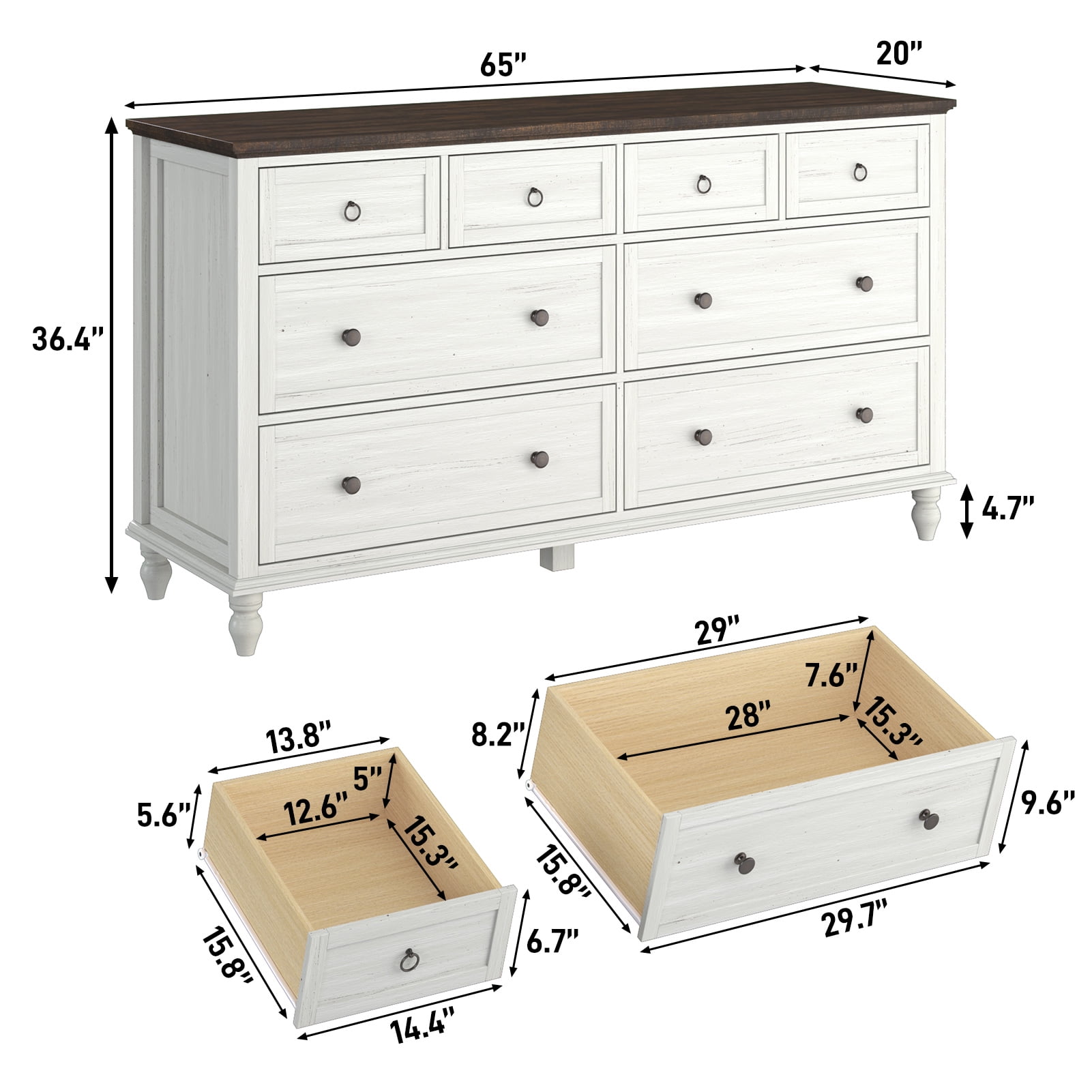 dresser 65 inches long Qeetex Wooden Dressers for Bedroom with 12 Drawers - Wide TV Stand Dresser for 65 Inch TV - Chest of Drawers