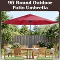 thumbnail image 3 of Pure Garden 9FT Outdoor Vented Patio Umbrella with Easy Crank (Red), 3 of 9