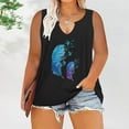 thumbnail image 2 of WXLWZYWL Womens Summer Tops Trendy Printed V Neck Sleeveless Tee Shirts Casual Tee Black, 2 of 6