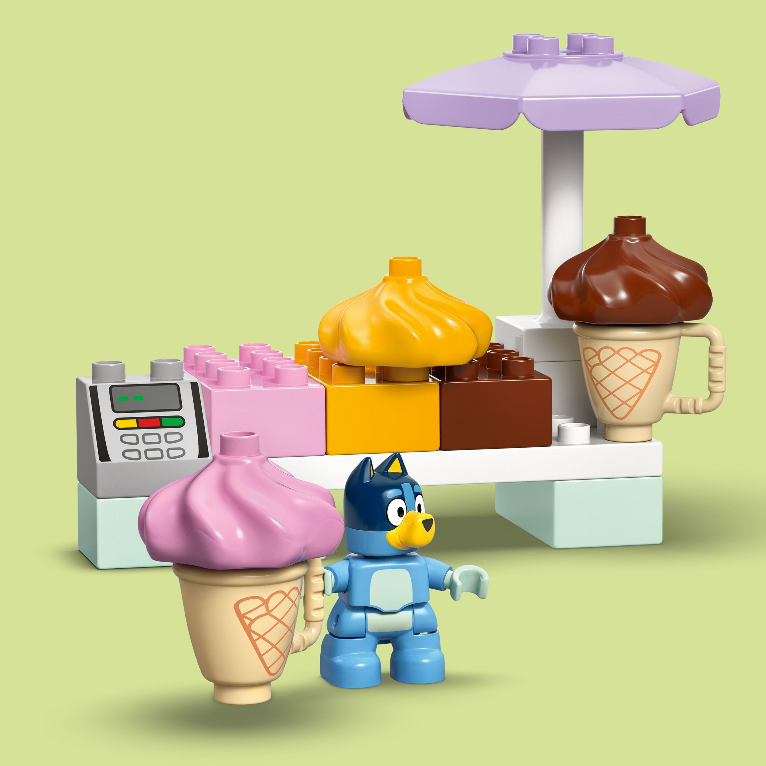 LEGO DUPLO Bluey Ice Cream Trip with Bluey - Toddler Toy For Kids, Boys, and Girls Ages 2+ - Includes Bluey Figure and Ice Cream Toy Stand - Sensory Toy for Pretend Play - Preschool Gift Idea - 10458, LEGO Ice Cream Trip wit 10458