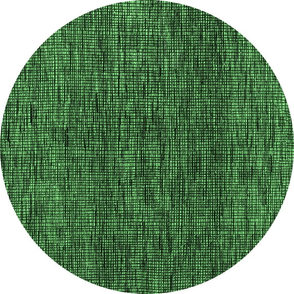 Ahgly Company Indoor Round Abstract Emerald Green Modern Area Rugs, 6' Round