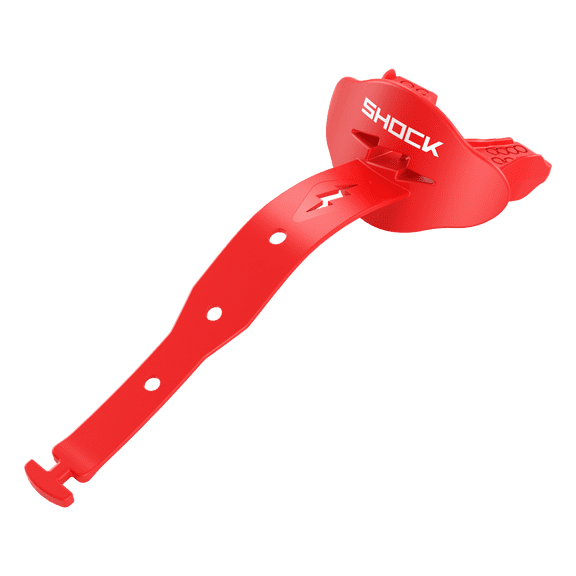 Shock Doctor Bolt Football Lip Guard with Permanent Strap, Red, One Size Fits All
