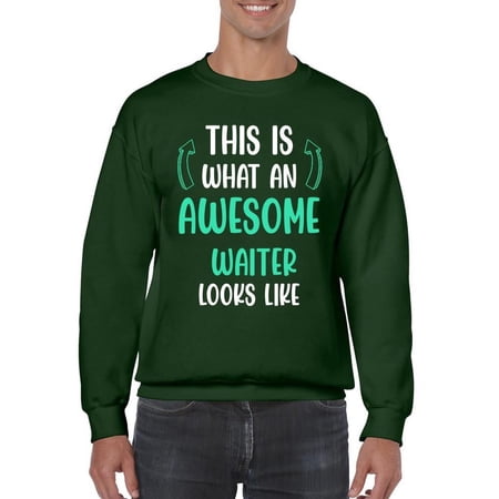 Awesome Waiter Looks Like Sweatshirt Men -Smartprints Designs Male 4X-Large