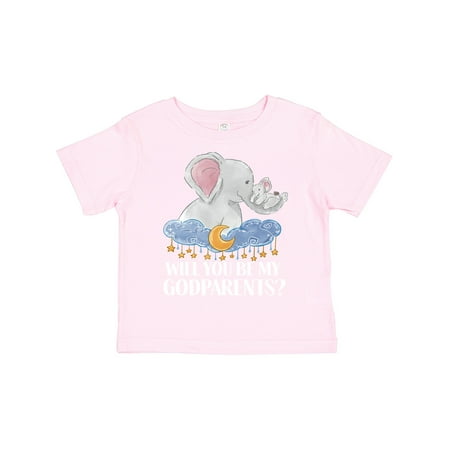 

Inktastic Will You Be My Godparents Elephants Moon and Stars Gift Toddler Boy or Toddler Girl T-Shirt