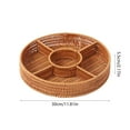 thumbnail image 3 of qILAKOG Wooden Rattan Woven Storage Basket, 5 Compartment Woven Storage Table Basket, Pastry, Dried Fruit, Snack Storage, Fruit and Afternoon Tea Storage Basket, 3 of 6