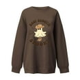 thumbnail image 3 of CLOISE Halloween Sweatshirts for Women Funny Ghost Graphic Pullover Sweatshirts Fall Long Sleeve Crewneck Hoodies Shirts Casual Drop Shoulder Blouses Holiday Party Outfits Coffee S Treat, 3 of 4