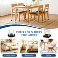 thumbnail image 6 of 28 PCS Chair Leg Sliders for Carpet, Square Chair Glides, Furniture Leg Protectors Caps, Carpet Protectors Table Feet Covers Cups, Teflon Furniture Pads Sliders No Scratches (Fit 0.51"-0.74", Clear), 6 of 6