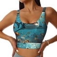 thumbnail image 1 of Balery Realistic Ocean Shark Sujetadores deportivos con espalda cruzada para mujer, acolchados, sin costuras, de alto impacto, ideales para yoga, gimnasio, entrenamiento y fitness.-Medium, 1 of 8