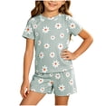 thumbnail image 2 of ATOGUTA Girls Shorts Sets Summer Short Sleeve T-Shirt and Shorts Set Casual Two Pieces Outfit, 2 of 8