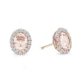 thumbnail image 3 of Lafonn Classic Sterling Silver Rose Gold Plated Morganite Earrings (2.9 CTTW), 3 of 5