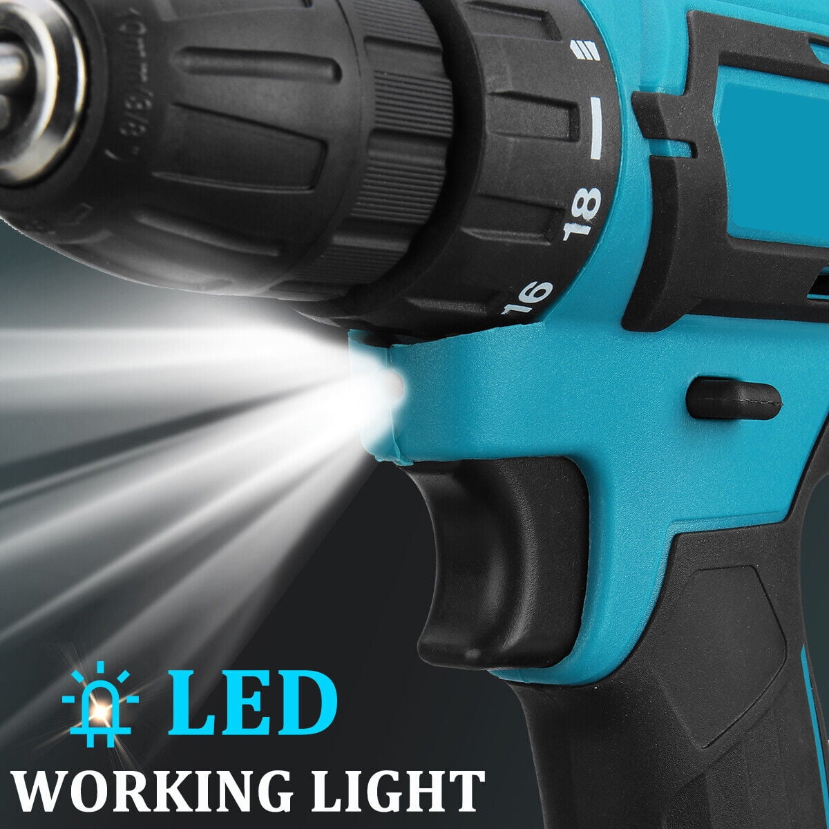 DEISNGB Cordless Drill Set, 12V Electric Drill Driver with 42 Acessories, Home Power Drill Cordless with 3/8" Keyless Chuck, 2 Speed, 18+1 Position, Built-in LED, Clutch Drill for Home DIY Projects