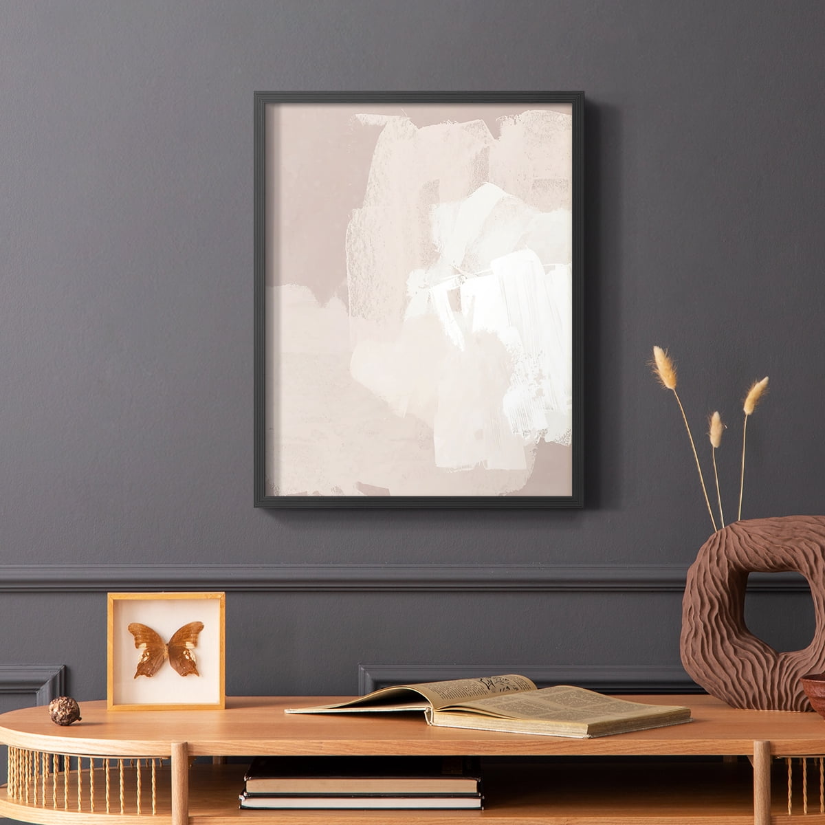 Cloud Slate II Framed Print in Black Solid Wood Framed Print No Nail Hanging