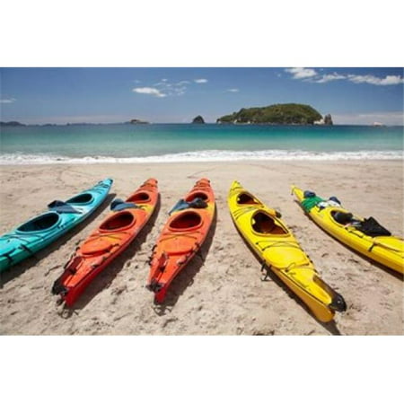Posterazzi PDDAU02DWA6247 Kayaks on Beach Hahei Coromandel Peninsula North Island New Zealand Poster Print by David