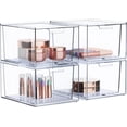 thumbnail image 1 of Sorbus 4 Pack Makeup Organizer - Clear Stackable Acrylic Drawer Plastic Storage Bins for Organization and Storage, 1 of 7