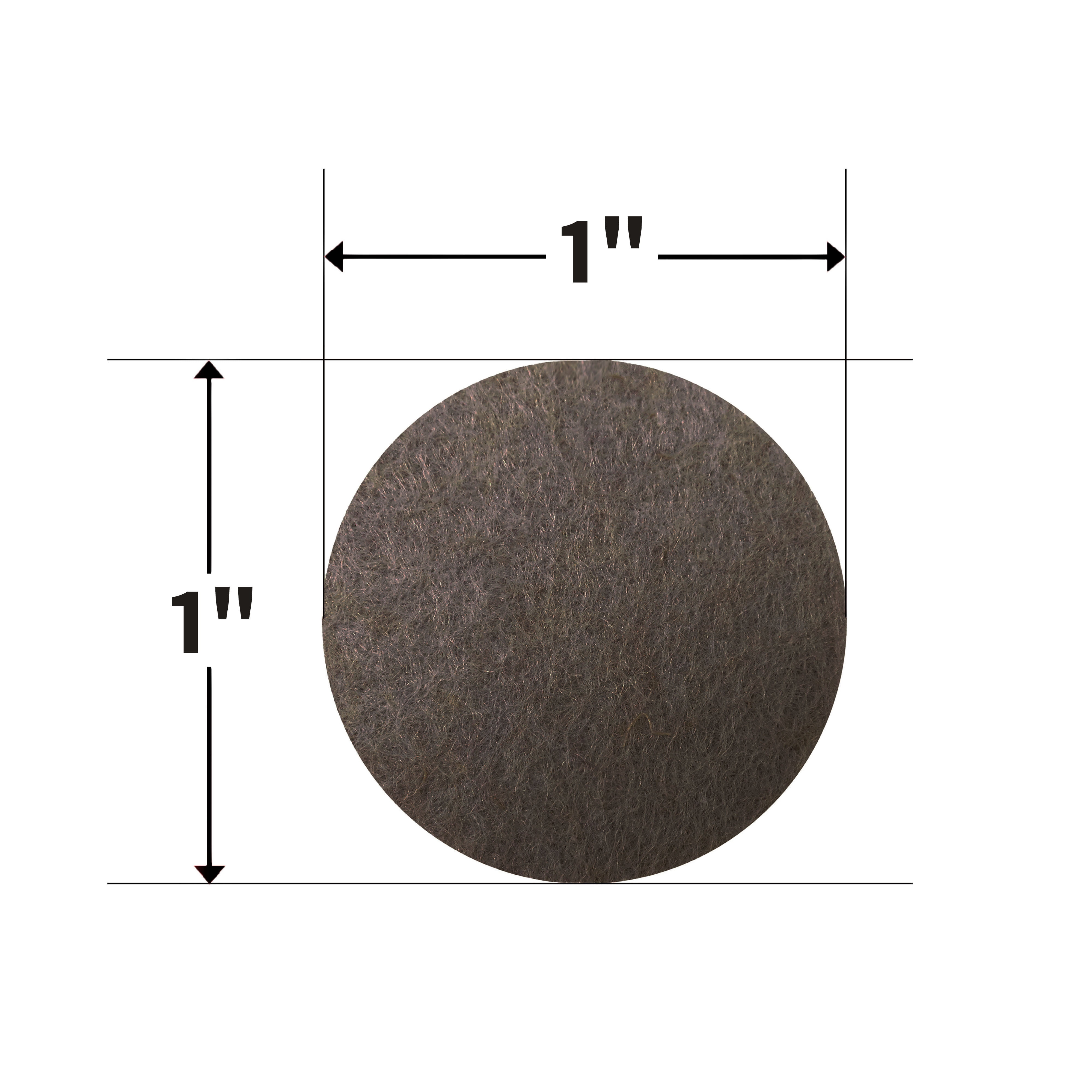 Super Sliders 1-Inch Round Self-Stick Felt Furniture Pads for Hardwood, Brown, 60 Pack