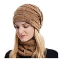 thumbnail image 1 of Fgnfyis Winter Knit Hat and Scarf Set Wool Blend Warm Neck Protection Two Piece Accessory Khaki, 1 of 1