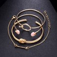 thumbnail image 4 of AYYUFE 4Pcs/Set Knotted Circle Arrow Rhinestone Opening Bangles Women Bracelets for Party Rhinestone,Alloy Silver, 4 of 8