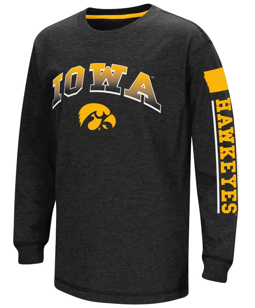 Iowa Hawkeyes NCAA "Grandstand" Long Sleeve Dual Blend Youth T-Shirt by Colosseum
