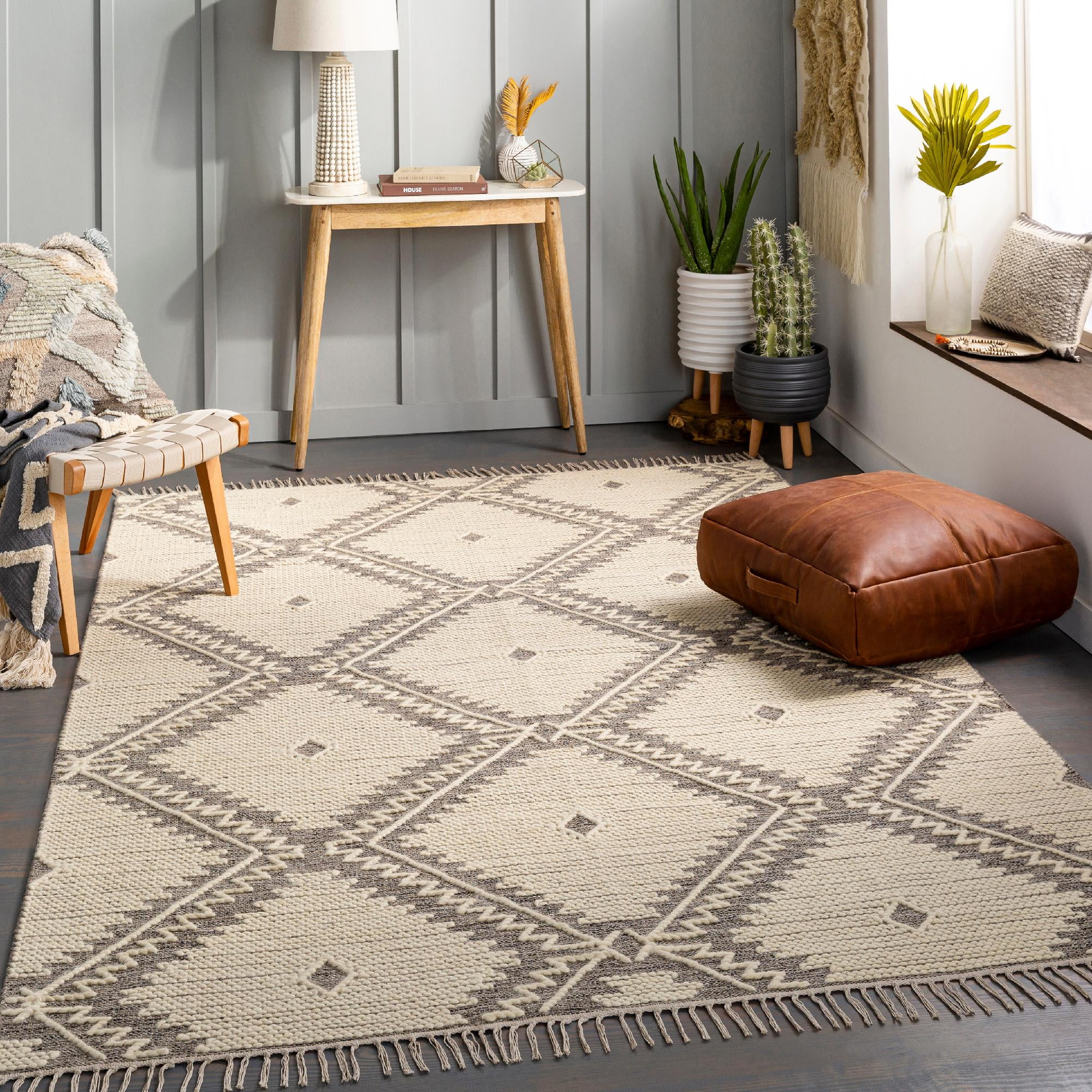 Mark&Day Area Rugs, 6x9 Maryport Global Medium Grey Area Rug (6' x 9