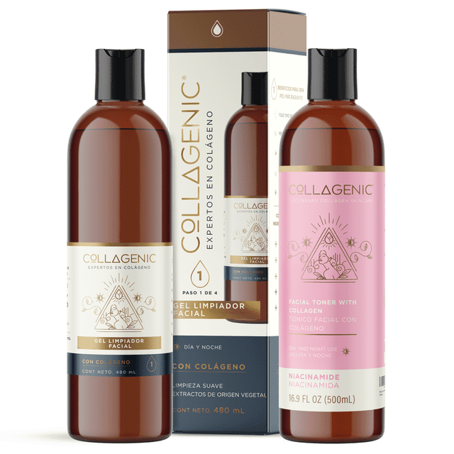 Kit Limpieza Niacinamida Gel Limpiador y Tónico Facial Collagenic Kit Limpieza Niacinamida