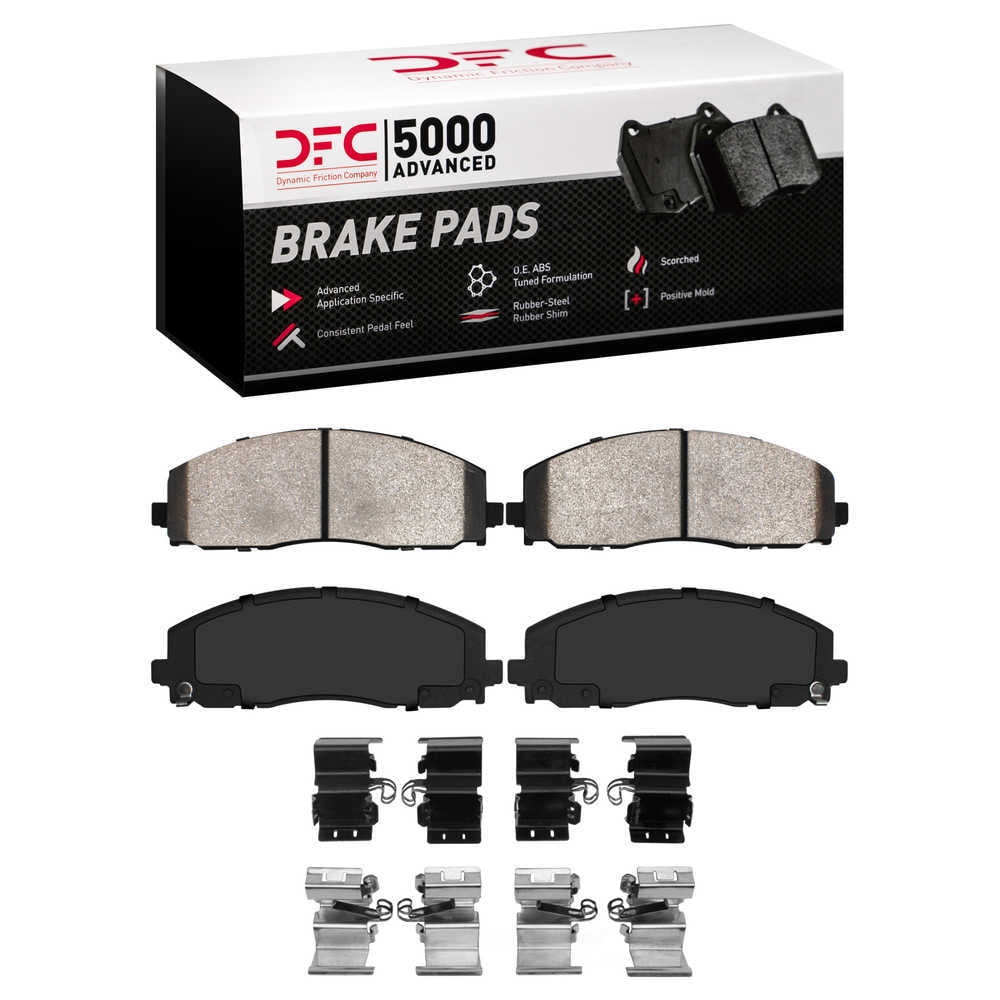Dynamic Friction Company 1552-1589-01 DFC 5000 Advanced Brake Pads - Ceramic and Hardware Kit - OE