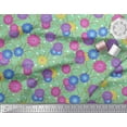 thumbnail image 2 of Soimoi Cotton Cambric Fabric Leaves & Aster Floral Print Fabric by the Yard 56 Inch Wide, 2 of 3