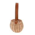 thumbnail image 6 of Hanging Baskets with Leather Handle, Decorative Woven Basket for Plants And Flowers, Small Round Wall Hanging Basket, Hanging Baskets for Organizing Brown13, 6 of 8
