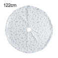 thumbnail image 1 of Falda de árbol de Navidad debajo de la alfombra de pie de árbol, manta blanca de plumas para decoración de fiestas, plateado, 122 cm sidaley HA008201-04, 1 of 7