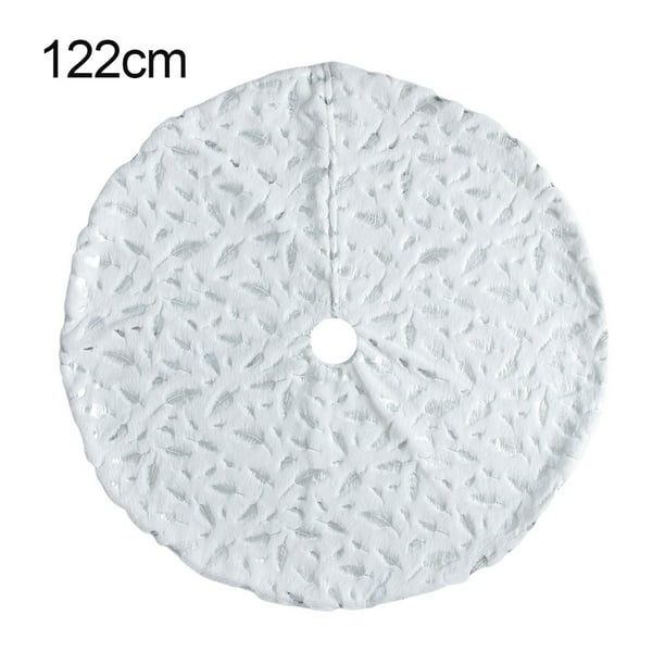 Falda de árbol de Navidad debajo de la alfombra de pie de árbol, manta blanca de plumas para decoración de fiestas, plateado, 122 cm Advancent HA008201-04