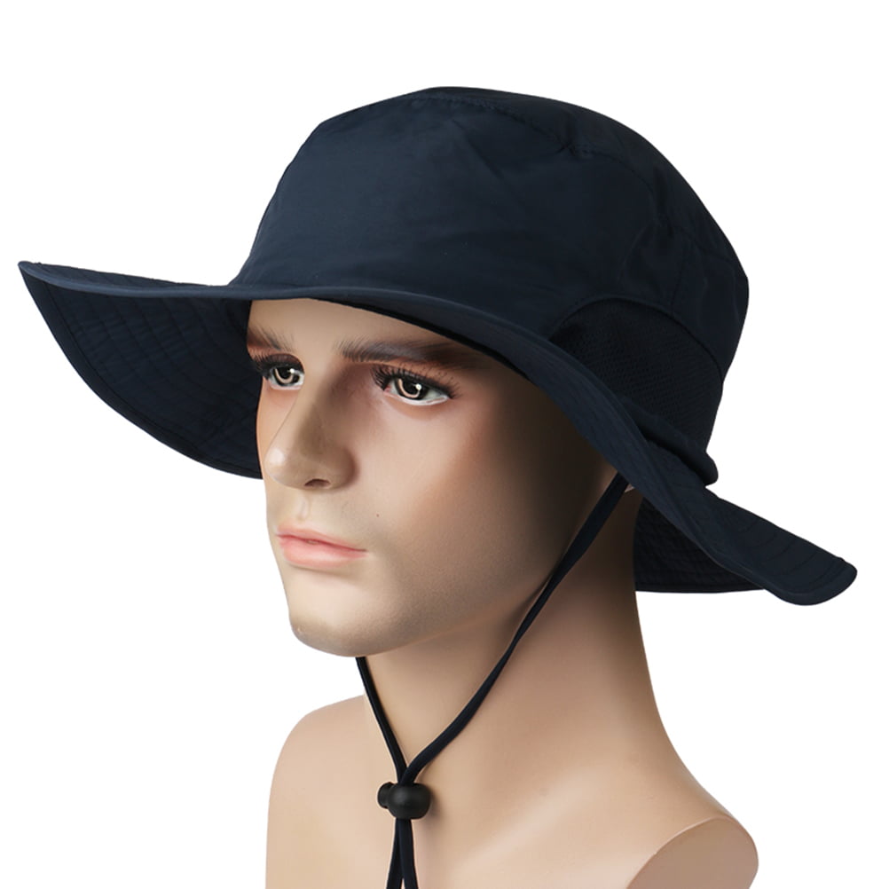 Longsheng Folding Fisherman Hat Cotton Bucket Hat Smiley Face Breathable Sun Hat for Outdoor Beach Boy Girl 56-58 cm Black 