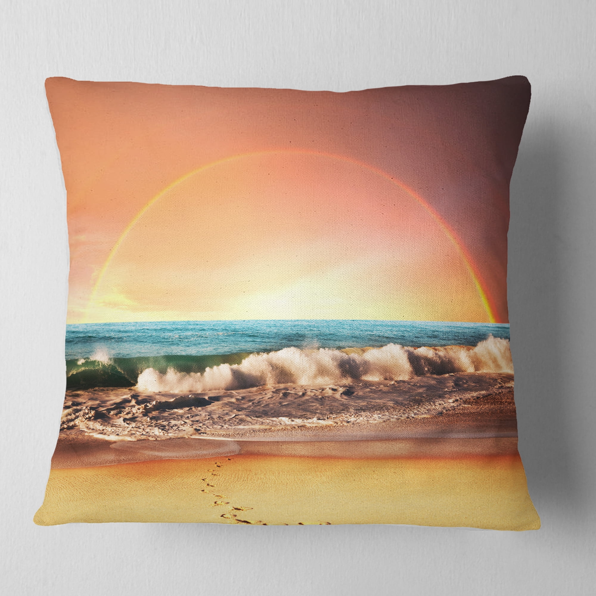 Designart 16" x 16" Yellow Polyester Throw Pillow