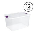 thumbnail image 1 of Sterilite Bac de Rangement en Plastique Transparent de 66 Pintes avec Poignée à Loquet, Lot de 12, 1 of 5