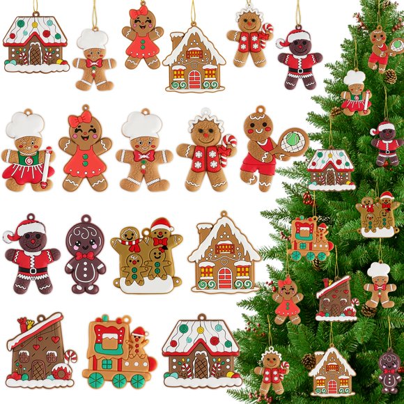 36 piezas de adornos para árbol de Navidad Kockuu Gingerbread Man